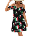 courte à épaules dénudées et manches à volants, style italien, pour femme, robe de plage